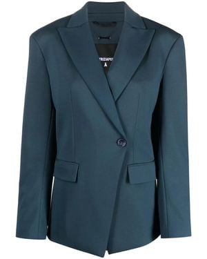 Patrizia Pepe Peak-Lapels Double-Breasted Blazer - Blue