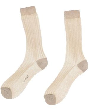 ANT45 Ilex Ribbed Socks - White