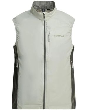 Montbell Logo-Embroidered Zip-Up Gilet - Gray