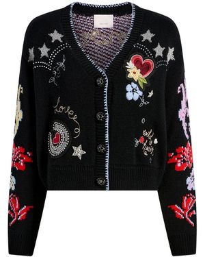 Cinq À Sept Western Collage Cardigan - Black