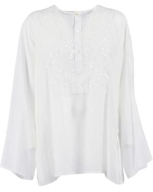 P.A.R.O.S.H. Button embellished blouse - Weiß
