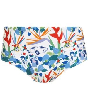 Amir Slama Floral-Print Swimming Trunks - White