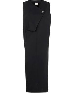 KHAITE Sleeveless Asymmetric Dress - Black