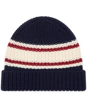 Alanui Rugby Club Striped Beanie Hat - Blue
