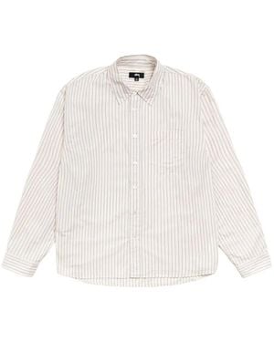 Stussy Striped Long-Sleeve Shirt - White