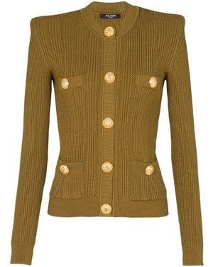Balmain ボタン ニットトップ - グリーン