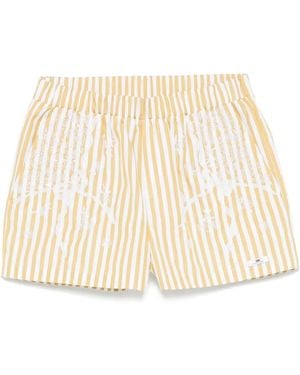 Elisabetta Franchi Striped Cotton Shorts - Natural