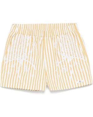 Elisabetta Franchi Striped Cotton Shorts - Natural