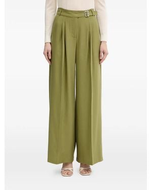 KARL LAGERFELD Pleated Wide-Leg Trousers - Green