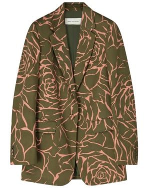 Dries Van Noten Loose-Fit Floral Blazer - Green