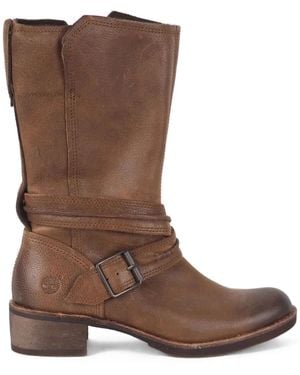 Timberland Whittemore Mid Side-Zip "Dark" Boots - Brown