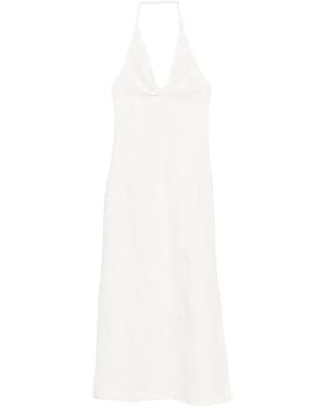 SIR. Halterneck Embroidered Dress - White