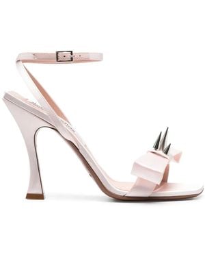 Acne Studios Studded Bow-Embellished Sandals - Natural
