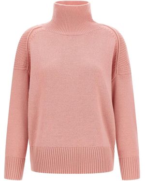 Alberto Biani High-Neck Ribbed Cashmere Sweater - Pink