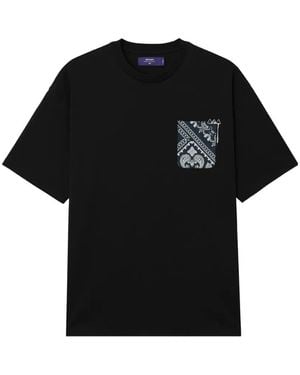 AFTERMATHS Paisley-Print Pocket T-Shirt - Black