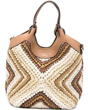 Gianni Chiarini Dua Woven Chevron-Pattern Tote Bag - Natural
