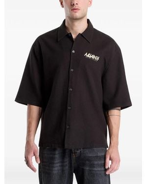 AllSaints Camicia Synth A Maniche Corte Con Logo - Nero