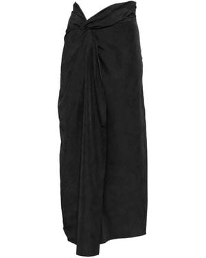 Rohe Twist-Detail Midi Skirt - Black