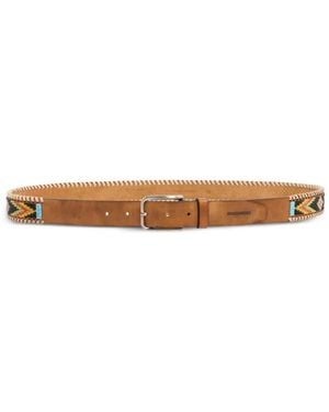 DSquared² Braided-Embellishment Leather Belt - White