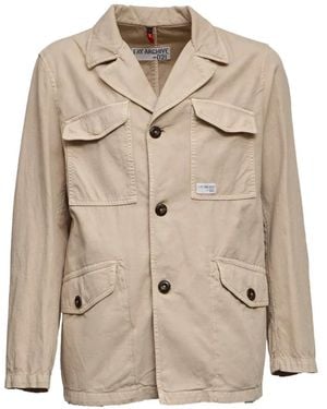 Fay Patch Pocket Field Jacket - Natural