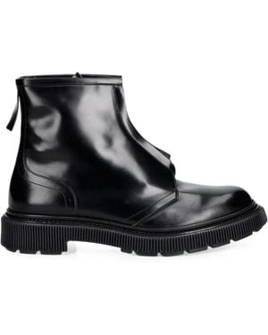Adieu Front-Zip Ankle Boots - Black