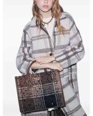 Liu Jo Medium Check Bag With Sequins - Gray