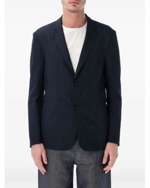 Emporio Armani Single-Breasted Blazer Jacket - Blue