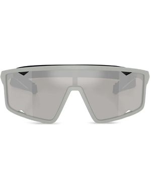 Prada Linea Rossa Sonnenbrille mit Shield-Gestell - Grau