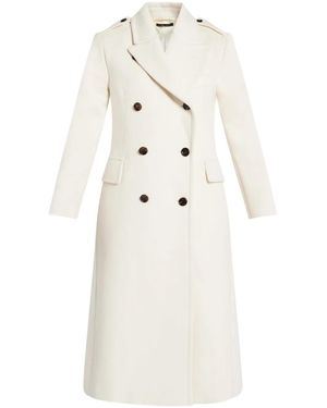 Tom Ford Cappotto Doppiopetto Con Revers A Lancia - Neutro