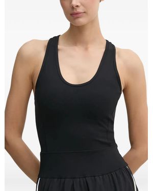 P.E Nation Round-Neck Logo-Print Playsuit - Black