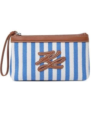 KARL LAGERFELD Pochette À Rayures - Blue