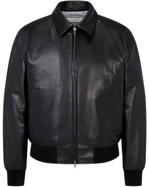 MAN ON THE BOON. Leather Jacket - Black