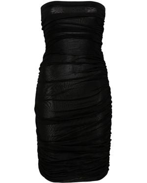 Saint Laurent Ruched Mini Dress - Black