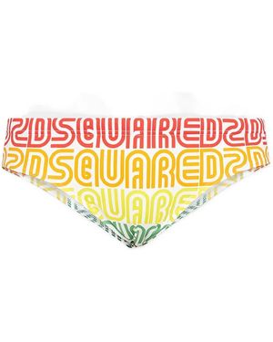 DSquared² Badehose Mit Logo-Print - Weiß