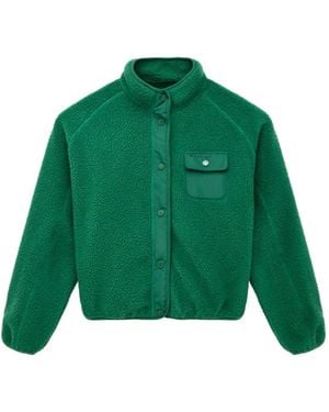 P.E Nation Takeover Fleece-Texture Bomber Jacket - Green
