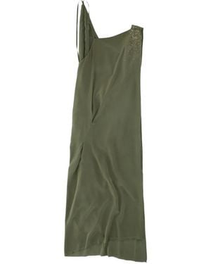 Fortela Azura Bead-Embroidered Silk Dress - Green