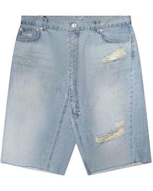 Protocol Index Short En Jean À Effet Usé - Blue