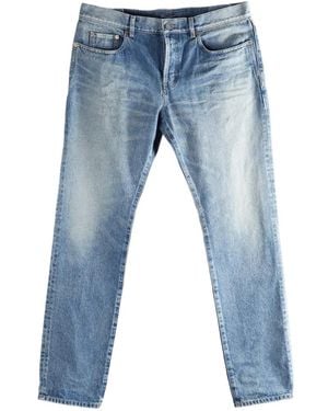 Saint Laurent Logo-Patch Belt-Loop Jeans - Blue