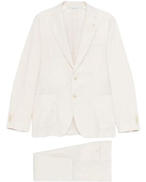 Manuel Ritz Button-Up Single-Breasted Suit - White