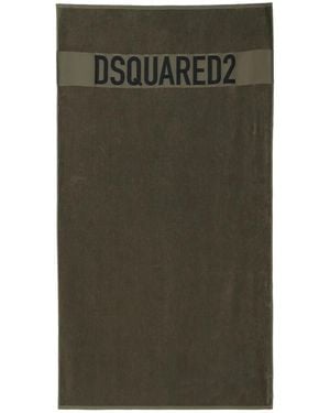 DSquared² Logo-Print Beach Towel - Green