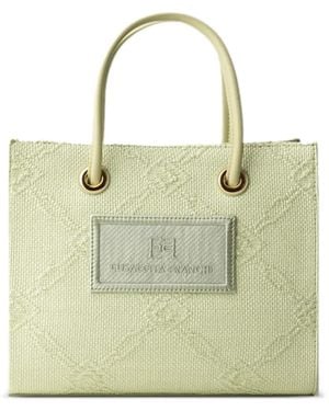 Elisabetta Franchi Jacquard Tote Bag - Natural