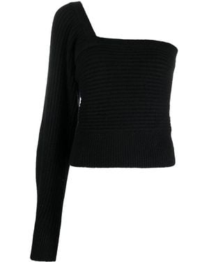 IRO Baidy Asymmetric Chunky-Knit Top - Black