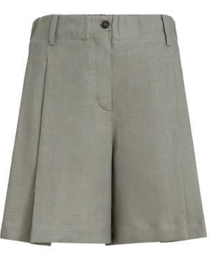 Brunello Cucinelli Linen Shorts - Gray