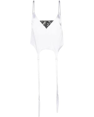 Ssheena Deconstructed Satin Camisole Top - White