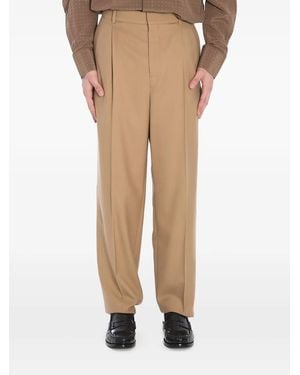 Saint Laurent Carrot-Fit Trousers - Natural