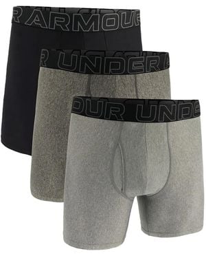 Under Armour Set De Tres Bóxeres Con Logo - Gris