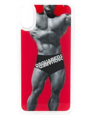 DSquared² Happy Leaf Logo Boxers Iphonex Case - Red