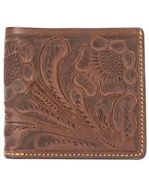 RRL Embossed Floral Wallet - Brown
