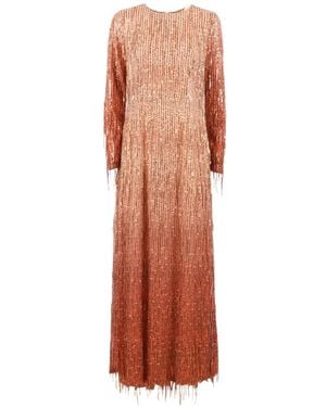 Clips Sequin-Embellished Fringed Maxi Dress - White