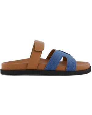 Atelier Verdi Touch-Strap Flat Sandals - Blue